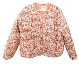 University Club Quilted Womens Jacket Sz L Spring Summer Boho Cottagecore Pink